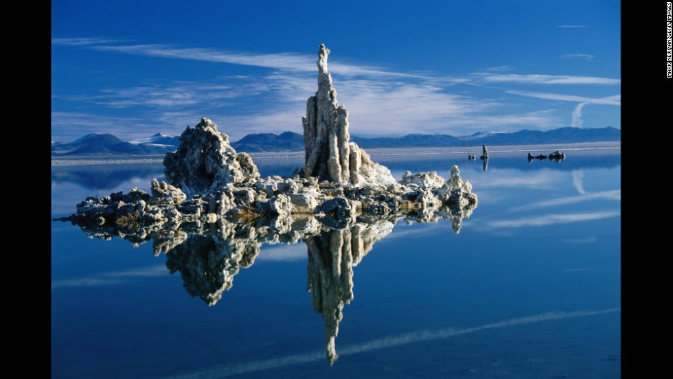 Just a few miles east of Yosemite National Park, visitors will find tufa towers rising out of the waters at Mono Lake, a body of water more than twice as salty as the ocean.