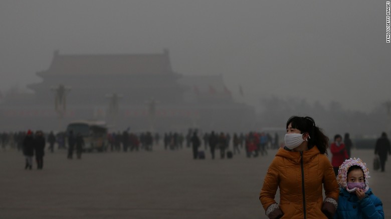 Air pollution in Beijing, 2013.