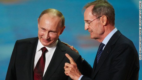 SOCHI, RUSSIA - FEBRUARY 07:   Russian president Vladimir Putin and IOC Member Jean-Claude Killy attend perfomance of Sochi 2014 - One Year To Go on Feb.7, 2013 in &#39;Bolshoi&#39; Ice Dome in Sochi, Russia. (Photo by Oleg Nikishin/Getty Images)