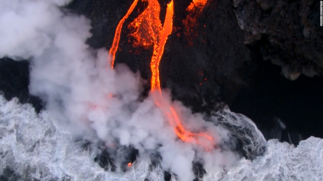 Watch lava from volcano flow into Pacific Ocean - CNN Video