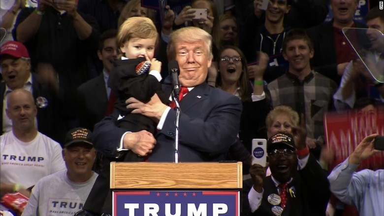 Donald Trump holds toddler to microphone at rally - CNNPolitics.com