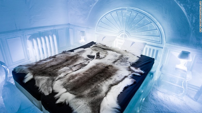 Sweden&#39;s ICEHOTEL, which has been built and rebuilt every year since 1989, is now open year-round. The Victorian Apartment (pictured) is designed by Luca Roncoroni. 