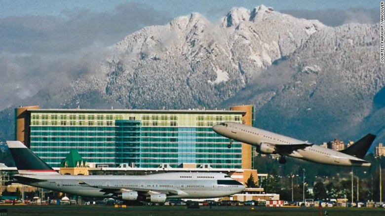 If planespotting is your thing, then Vancouver&#39;s Fairmont is arguably the best hotel in the world. Floor-to-ceiling windows give you a front-row view of the North Shore Mountains and runway, so you can watch planes take off all day long. 