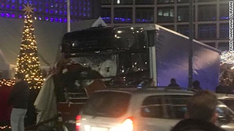 Truck crashes into Berlin Christmas market
