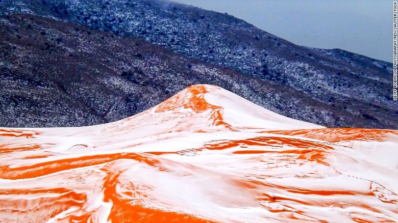 Image result for Snow falls in Sahara for first time in 37 years