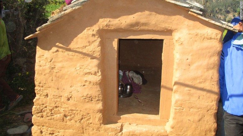 The hut where the 15-year-old  died.