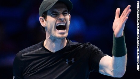 LONDON, ENGLAND - NOVEMBER 20: Andy Murray of Great Britain reacts during the Men&#39;s Singles Final against Novak Djokovic of Serbia at the Barclays ATP World Tour Finals at O2 Arena on November 20, 2016 in London, England.  (Photo by Justin Setterfield/Getty Images)