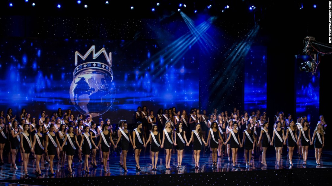 Contestants on stage during Miss World 2016 in Washington DC.