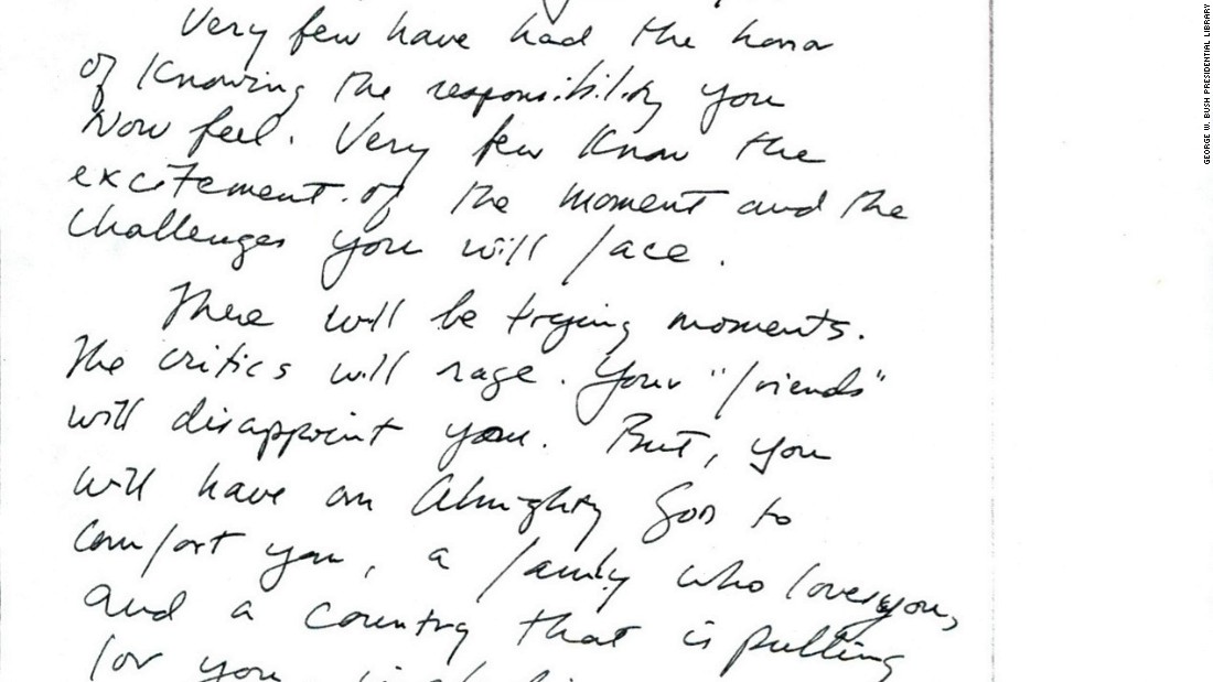 Bush library releases presidential notes of encouragement
