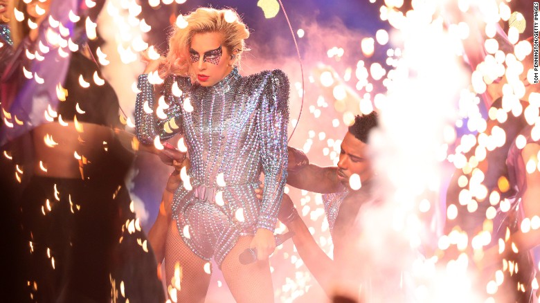 Pop star Lady Gaga performs during the &lt;a href=&quot;http://www.cnn.com/2017/02/05/sport/gallery/super-bowl-li/index.html&quot; target=&quot;_blank&quot;&gt;Super Bowl LI &lt;/a&gt;halftime show on Sunday, February 5.