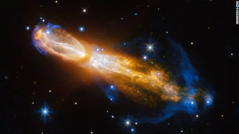 The Calabash Nebula, also has the technical name OH 231.8+04.2. This image captures the transformation from a red giant to a planetary nebula. 