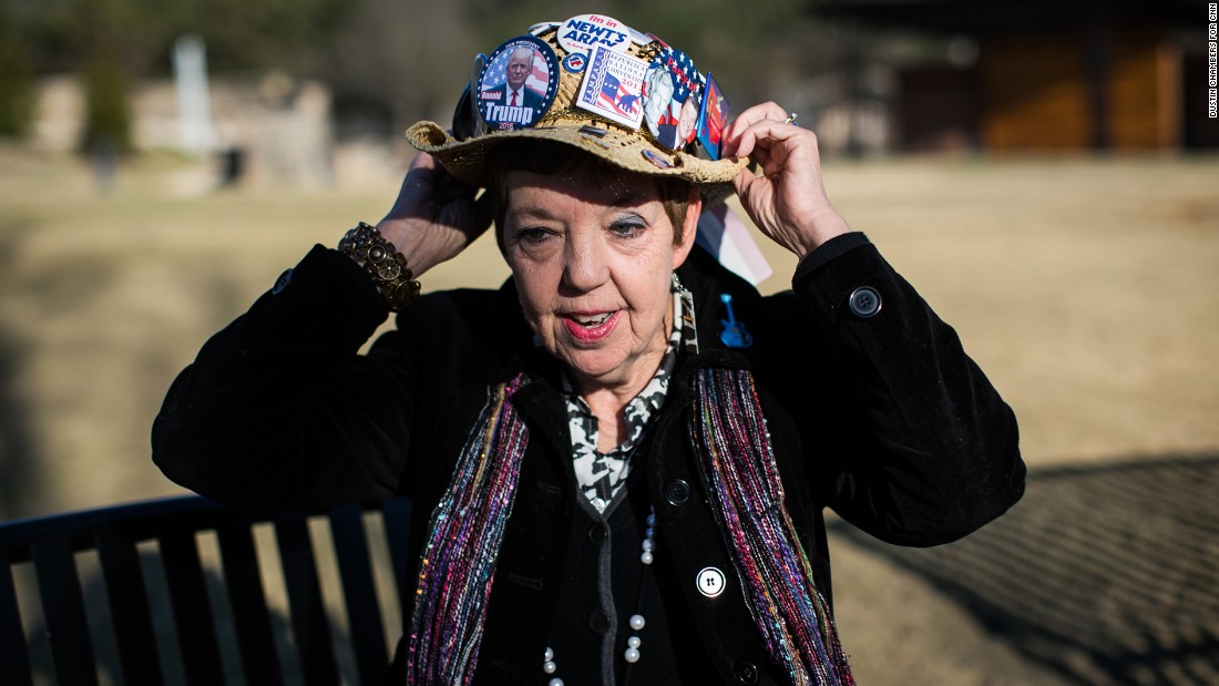 &quot;The only right thing to do was get behind the guy who won the race,&quot; said Judy Griffin, pictured here in Woodstock City Park outside of Atlanta