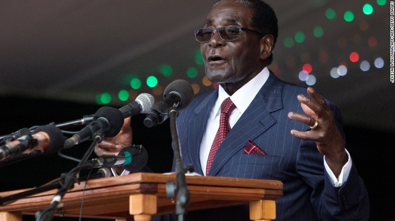 Zimbabwe&#39;s President Robert Mugabe delivers a speech during celebrations marking his 92nd birthday in Masvingo a year ago.