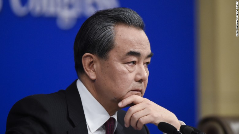 China&#39;s Foreign Minister Wang Yi at a press conference in Beijing on March 8.