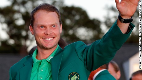 AUGUSTA, GEORGIA - APRIL 10:  Danny Willett of England celebrates with the green jacket after winning the final round of the 2016 Masters Tournament at Augusta National Golf Club on April 10, 2016 in Augusta, Georgia.  (Photo by Kevin C. Cox/Getty Images)