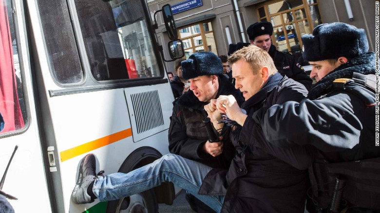 Navalny was arrested in Moscow during anti-corruption protests in March.  