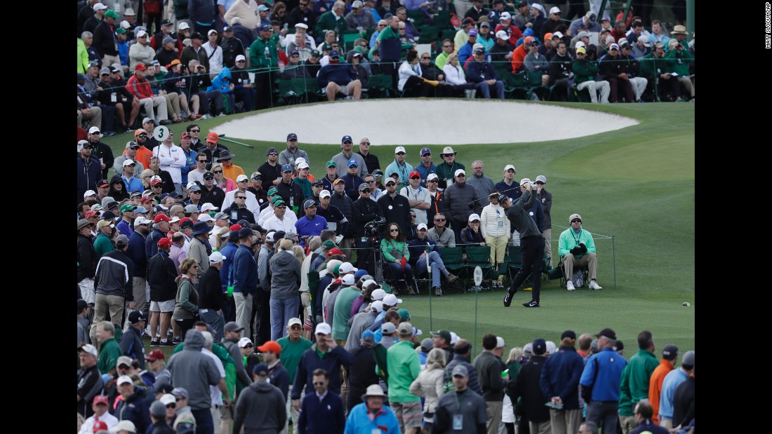 Pieters hits a drive during the first round. The Belgian took an early morning lead and finished at even par.