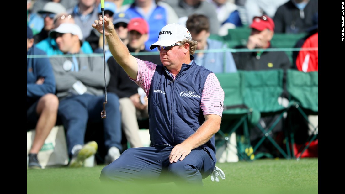 McGirt lines up a putt. He finished in second place Thursday after a 3-under 69.