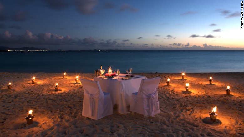 Private candlelit dinners can be arranged at Cap Juluca.