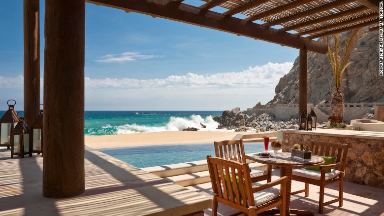 Some of the suites at The Resort at Pedregal open right onto the water.