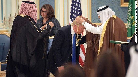 President Trump receives Saudi gold medal