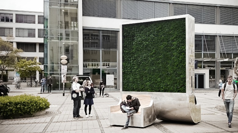 The &quot;CityTree&quot; has the same environmental impact of up to 275 normal urban trees. Using moss cultures that have large surface leaf areas, it captures and filters toxic pollutants from the air. 