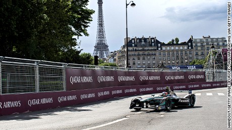 PARIS, FRANCE - MAY 20TH: In this handout supplied by Jaguar Racing - Mitch Evans (NZL), Jaguar Racing, Spark-Jaguar, Jaguar I-Type 1 during the Paris ePrix, sixth round of the 2016/17 FIA Formula E Series on May 20, 2017 in Paris, France. (Photo by Steven Tee/LAT Images / Jaguar Racing via Getty Images)