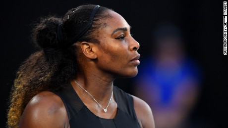 Serena Williams of the United States looks on in her Women&#39;s Singles Final match against Venus Williams of the United States on day 13 of the 2017 Australian Open at Melbourne Park on January 28, 2017 in Melbourne, Australia.  