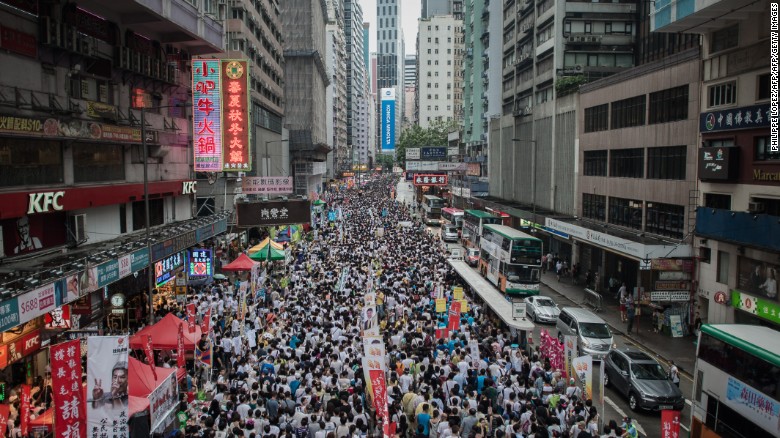 Thousands of Hong Kongers take to the streets every year on July 1 to call for democracy. 