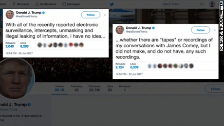 White House responds to Comey tape inquiry with Trump tweet ...