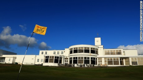 SOUTHPORT, ENGLAND - APRIL 24:  The famous yellow 18th green pin flag of The Open Championship at Royal Birkdale Golf Club, the host course for the 2017 Open Championship during a Media day for the 146th Open Championship on April 24, 2017 in Southport, England.  (Photo by Richard Heathcote/Getty Images)