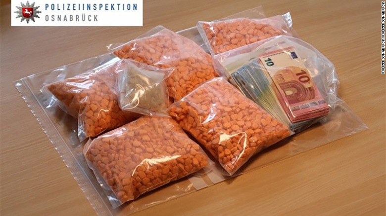 German police released images of the pills on Monday.