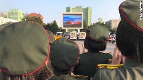 North Koreans celebrate missile test, one day later