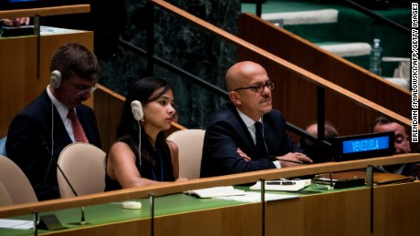 Delegates from Venezuela during Trump&#39;s address.